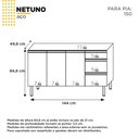 Ver imagem 2 de Balcão De Cozinha Em Aço Netuno Com 3 Gavetas Branco