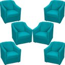 Ver imagem 1 de Kit 6 Poltronas Decorativas Para Sala De Espera Recepção Escritório Consultório Suede