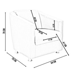 Kit 6 Poltronas Decorativas Para Sala De Espera Recepção Escritório Consultório Suede - 6
