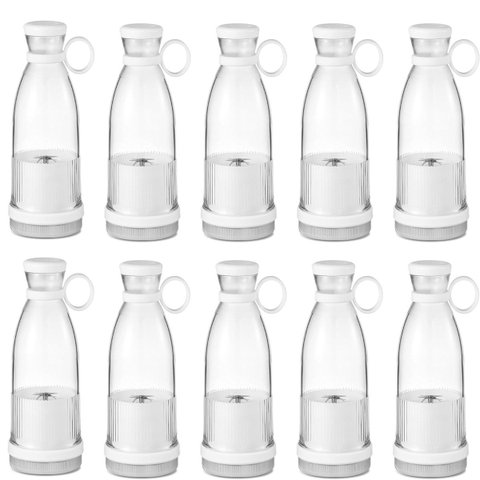 Garrafa Mixer Misturador Kit 10 Uni Mini Liquidificador Potente Suco Vitamina Batida Smoothie Shake 