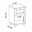 Ver imagem 6 de Kit 02 Mesas de Cabeceira para Quarto 43cm 1 Gaveta 3D Tessaro A05 Cinamomo Off White - Lyam Decor