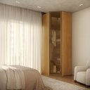 Ver imagem 1 de Guarda Roupa Modular 1 Porta Reflecta Canto 45 Altezza Belmax:freijó