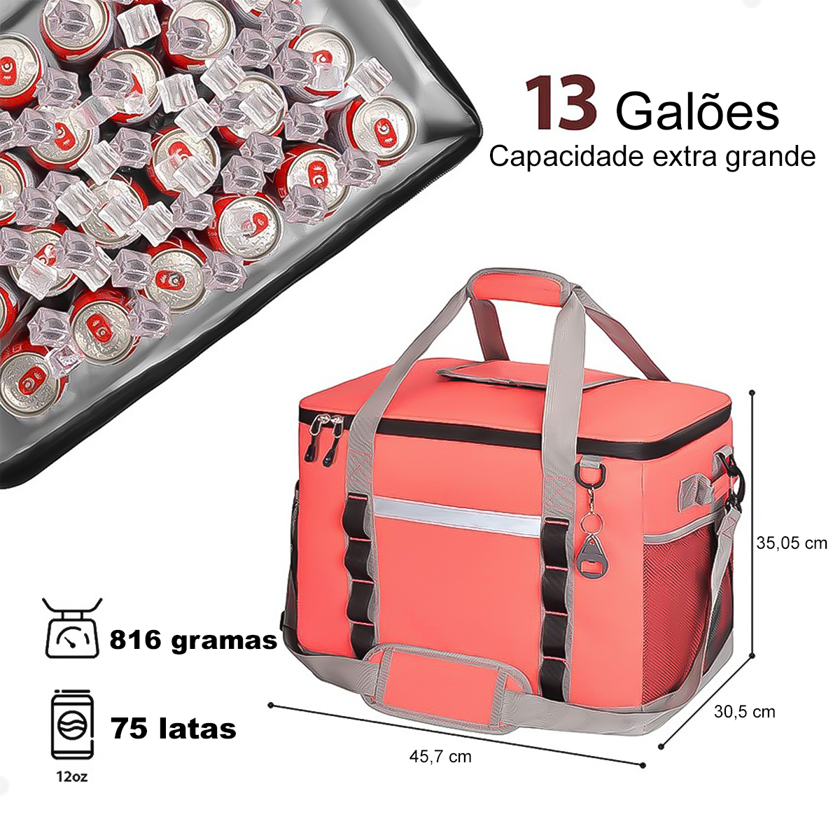 Bolsa Térmica com Grande Espaço 48 Litros - 2