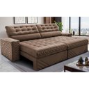Ver imagem 1 de Sofá Retrátil e Reclinável 2,50m Molas Ensacadas Max Spring Velusoft Castor Cama Inbox