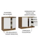 Ver imagem 5 de Kit com 2 Balcões de Cozinha Madesa Glamy 4 Portas 3 Gavetas (Sem Tampo e Pia) Rustic/Branco Rustic/Branco
