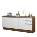 Ver imagem 3 de Kit com 2 Balcões de Cozinha Madesa Glamy 4 Portas 3 Gavetas (Sem Tampo e Pia) Rustic/Branco Rustic/Branco