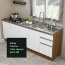 Ver imagem 7 de Kit com 2 Balcões de Cozinha Madesa Glamy 4 Portas 3 Gavetas (Sem Tampo e Pia) Rustic/Branco Rustic/Branco