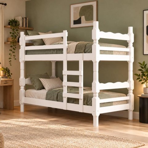Beliche Madeira Maciça - Vira 2 Camas - para Colchão 78/88x188cm Multimóveis CR35687 Branco
