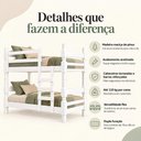 Ver imagem 3 de Beliche Madeira Maciça - Vira 2 Camas - para Colchão 78/88x188cm Multimóveis CR35687 Branco