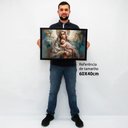 Ver imagem 2 de Quadro Decorativo Virgem Maria em Moldura Caixa Tacolado Moldura Caixa 3cm Madeira sem Vidro 40 X 60