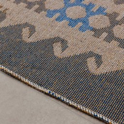 Passadeira Kilim Turco 0,60m x 1,80m Dupla Face Azul Royal - 5