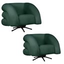 Ver imagem 1 de Kit 2 Poltrona Decorativa Micheli Giratória e Balanço Veludo Cor:verde
