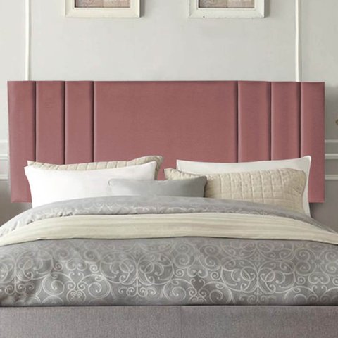 Painel Estofada Grécia 160CM Queen Suede Rosê - D A DECOR