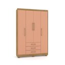 Ver imagem 1 de Guarda Roupa Casal Girona 4 Portas Giratórias 3 Gavetas Mdp Camarim 223cm Nature