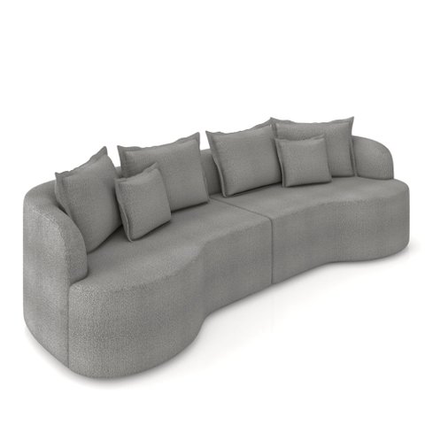 Sofá 4 Lugares Orgânico Living 250cm Mersa Bouclê K01 - D’Rossi