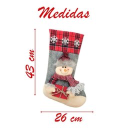 Par de Botas Meia Decoração Enfeite Natal Boneco Neve Papai Noel - 3