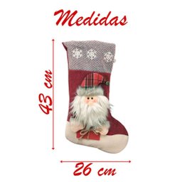 Par de Botas Meia Decoração Enfeite Natal Boneco Neve Papai Noel - 2