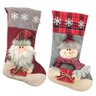 Par de Botas Meia Decoração Enfeite Natal Boneco Neve Papai Noel - 1