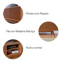 Ver imagem 6 de Rack Ripado para TV até 75 Polegadas com Pés em Madeira Maciça 220x56cm Freijó Fortaleza