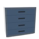 Ver imagem 2 de Cômoda Valência com 4 Gavetas 90x84cm Branco/Azul 240832