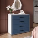 Ver imagem 1 de Cômoda Valência com 4 Gavetas 90x84cm Branco/Azul 240832