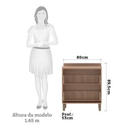 Balcão de Cozinha com Tampo 80 Cm 2 Gavetões Frontal Vidro Reflecta Lari Luciane Móveis - 2