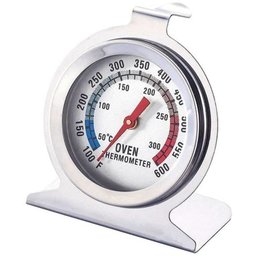 Termômetro Analógico Forno 300° Alta Qualidade Inox Com Base - 1