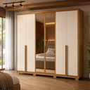 Ver imagem 1 de Guarda-Roupa de Casal Atacama 6 Portas 4 Gavetas Freijo / Off White Moval