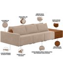 Ver imagem 4 de Sofá Ilha Modular para Sala 342cm com Puff Dublin K01 Veludo Bege Sintético Caramelo - Lyam Decor