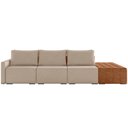 Ver imagem 3 de Sofá Ilha Modular para Sala 342cm com Puff Dublin K01 Veludo Bege Sintético Caramelo - Lyam Decor