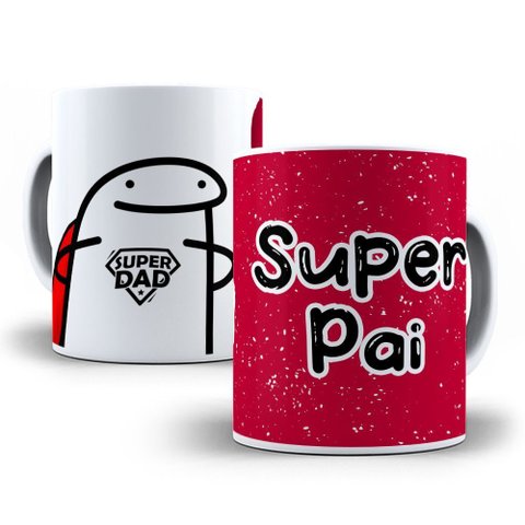 Caneca de Porcelana Flork Super Pai – Amor, Humor e Carinho em Uma Só Peça!