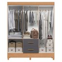 Ver imagem 4 de Guarda Roupa Mobi 6 Portas com Espelho 2 Gavetas Freijó/titanium - Abz