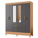 Ver imagem 1 de Guarda Roupa Mobi 6 Portas com Espelho 2 Gavetas Freijó/titanium - Abz