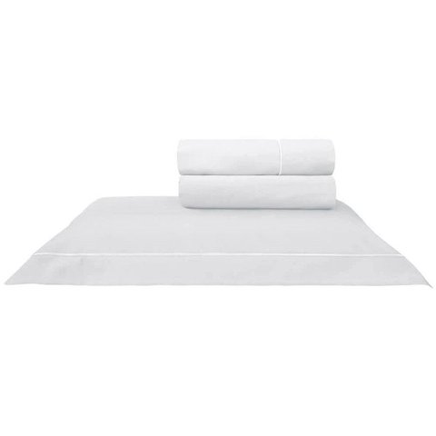 Jogo Cama Festone Classico 200FIOS Solteiro: Branco