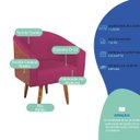 Ver imagem 4 de Kit 2 Poltronas Jade Decorativa Moderna Sala de Estar Quarto Escritório Conforto Pés Palito Corano N