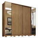 Ver imagem 1 de Guarda Roupa Casal Laredo 4 Portas Flex Amêndola Touch com Espelho e Pés - Demartêz