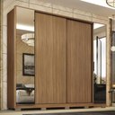 Ver imagem 2 de Guarda Roupa Casal Laredo 4 Portas Flex Amêndola Touch com Espelho e Pés - Demartêz