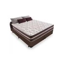 Ver imagem 1 de Cama Box King 193 Tecido Sintético Marrom com Colchão Little Angel - Bello Box - Mola Superlastic