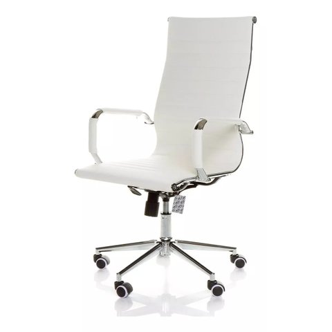 Cadeira de Escritório Giratoria Eames Branca -gold:cromado