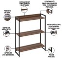 Ver imagem 4 de Kit 2 Estantes Multiuso Escritório Industrial 3 Prateleiras Areta 104x80cm C01 Nogal - Lyam Decor