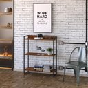 Ver imagem 2 de Kit 2 Estantes Multiuso Escritório Industrial 3 Prateleiras Areta 104x80cm C01 Nogal - Lyam Decor