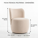 Ver imagem 3 de Kit 2 Poltronas Lia Compacta Orgânica Bouclé Moderna Confortável Sala Espera Recepção Consultório Ha