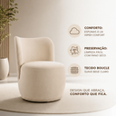 Ver imagem 2 de Kit 2 Poltronas Lia Compacta Orgânica Bouclé Moderna Confortável Sala Espera Recepção Consultório Ha