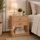 Ver imagem 3 de Mesa de Cabeceira Clean com 2 Gavetas e Nicho para Quarto em MDF Hanover 18mm - Pea Móveis
