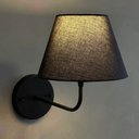 Ver imagem 2 de Arandela Luminária Curvada de Parede para Quarto, Corredor, Sala, Banheiro Preto com Cúpula Preto