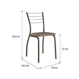 Conjunto 2 Cadeiras Tubo Ouro Velho Tecido Camurça Carraro - 2