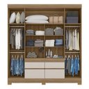 Ver imagem 5 de Cômoda Flora e Guarda Roupa Casal Bilbao Amêndola Off White com Espelho - Demóbile