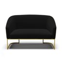 Ver imagem 2 de Sofá 2 Lugares Namoradeira Industrial Dourado Stella Noz/linho Preto D03 - D’Rossi