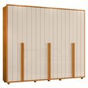 Ver imagem 1 de Guarda Roupa Casal Volpi Ripado 6 Portas Cinamomo/off White - Madetec