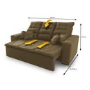 Ver imagem 3 de Sofá Retrátil e Reclinável 200cm Suede com Molas Espirais Europa King House